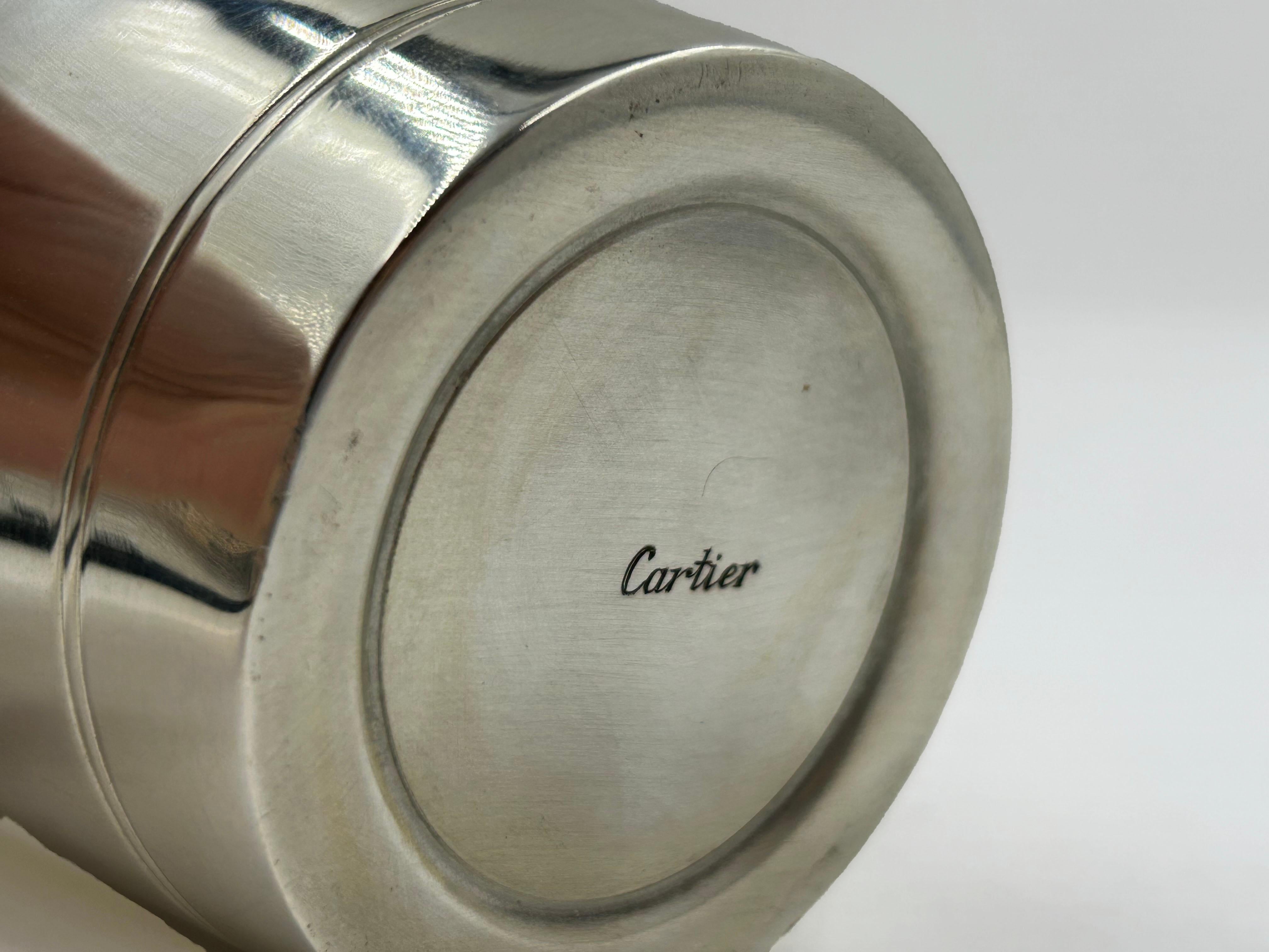 Francese Mini secchiello per il ghiaccio placcato in argento di Cartier, 20° secolo in vendita