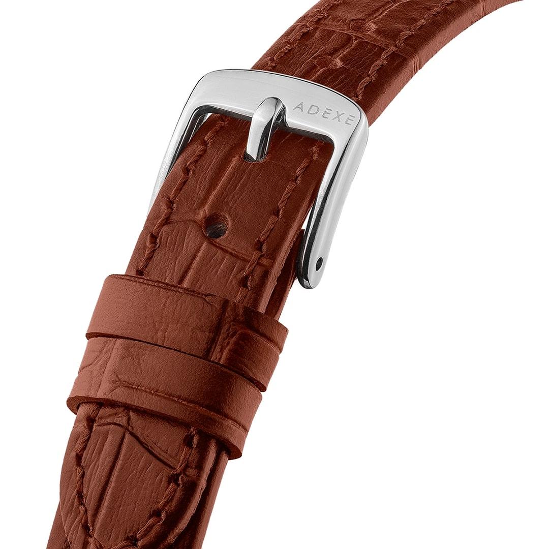 Romain classique Mini montre à quartz Sistine en cuir marron, avec bracelets supplémentaires offerts en vente