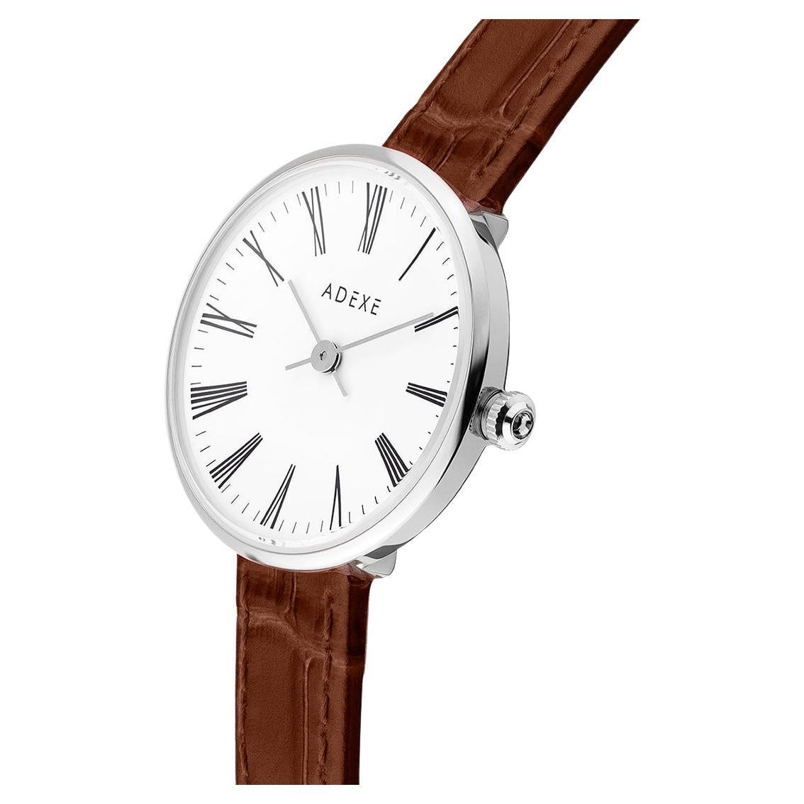 Mini Sistine Brown Leather Quartz Watch, 'Complimentary Extra Straps' For Sale