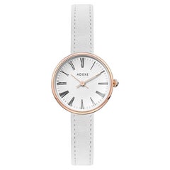 Mini montre Sistine en cuir blanc neige à quartz, avec bracelets supplémentaires offerts