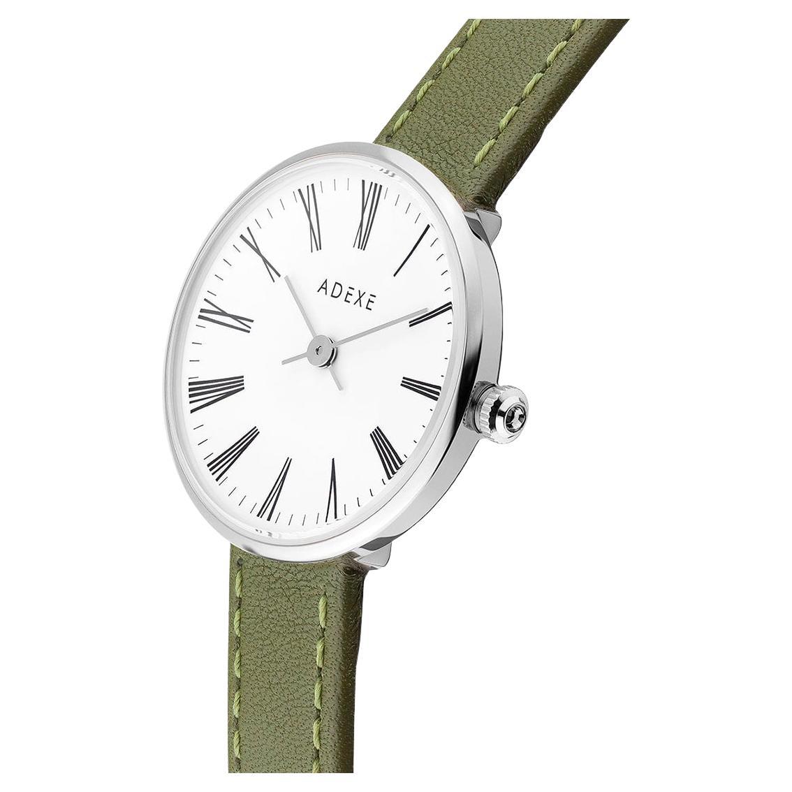 Mini montre Sistine Spring Green 30mm à quartz en cuir avec sangles supplémentaires (incluses)