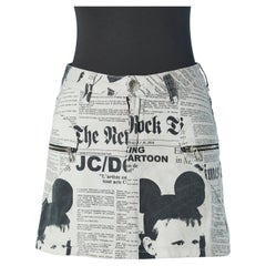 Mini-jupe en coton avec imprimé journal JCDC