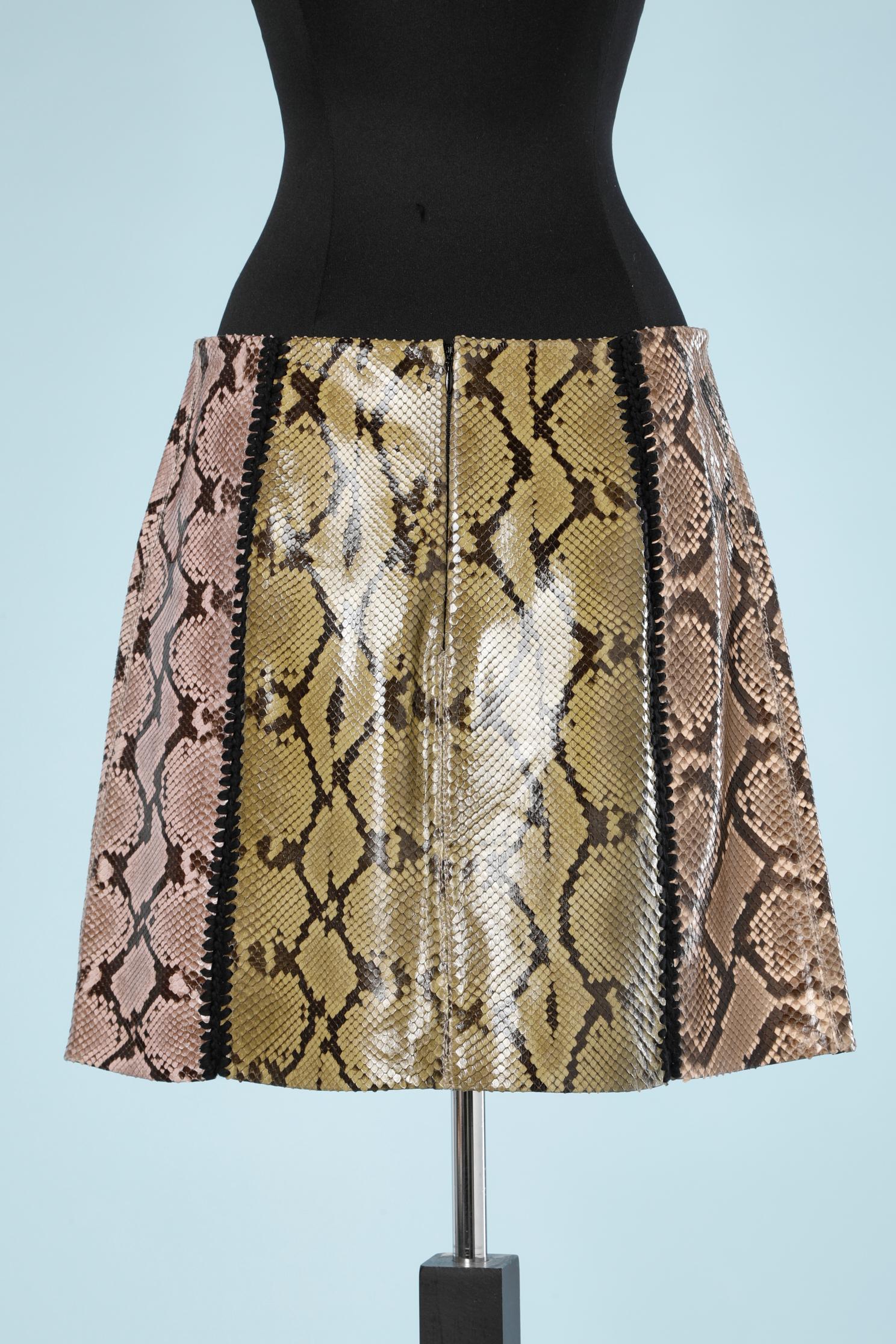 Women's Mini-skirt in green and pink python Marni 