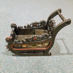 mini slegde or sleigh, ideal christmas gift,  with handpainted winter scenes
