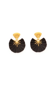 Best Seller Mini Sparkle Fan Earrings in Silk & Vermeil by Katerina Makriyianni