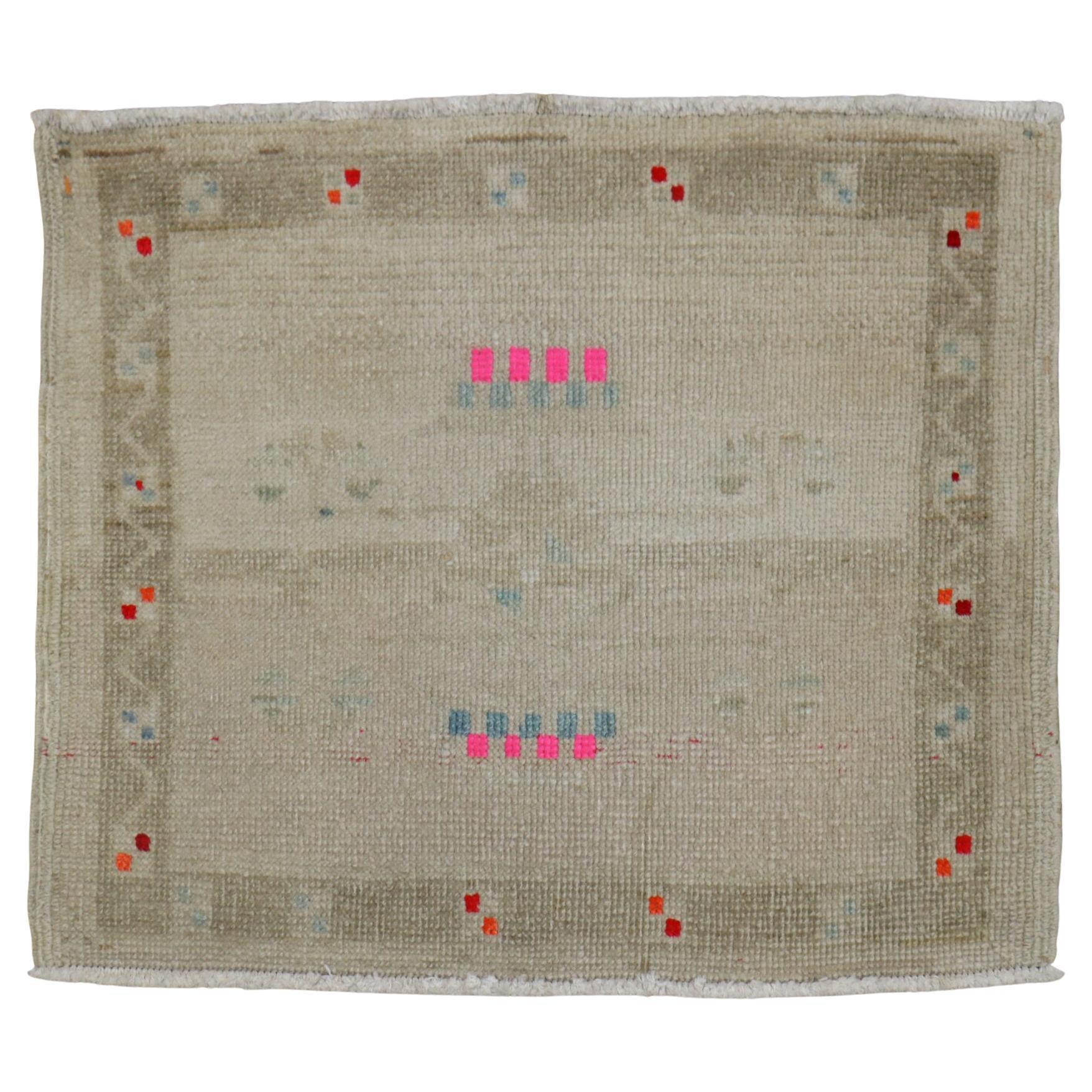 Vintage Turkish Square Kars Rug For Sale at 1stDibs