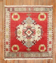 Zabihi Collection Mini Square Antique Turkish Red Rug