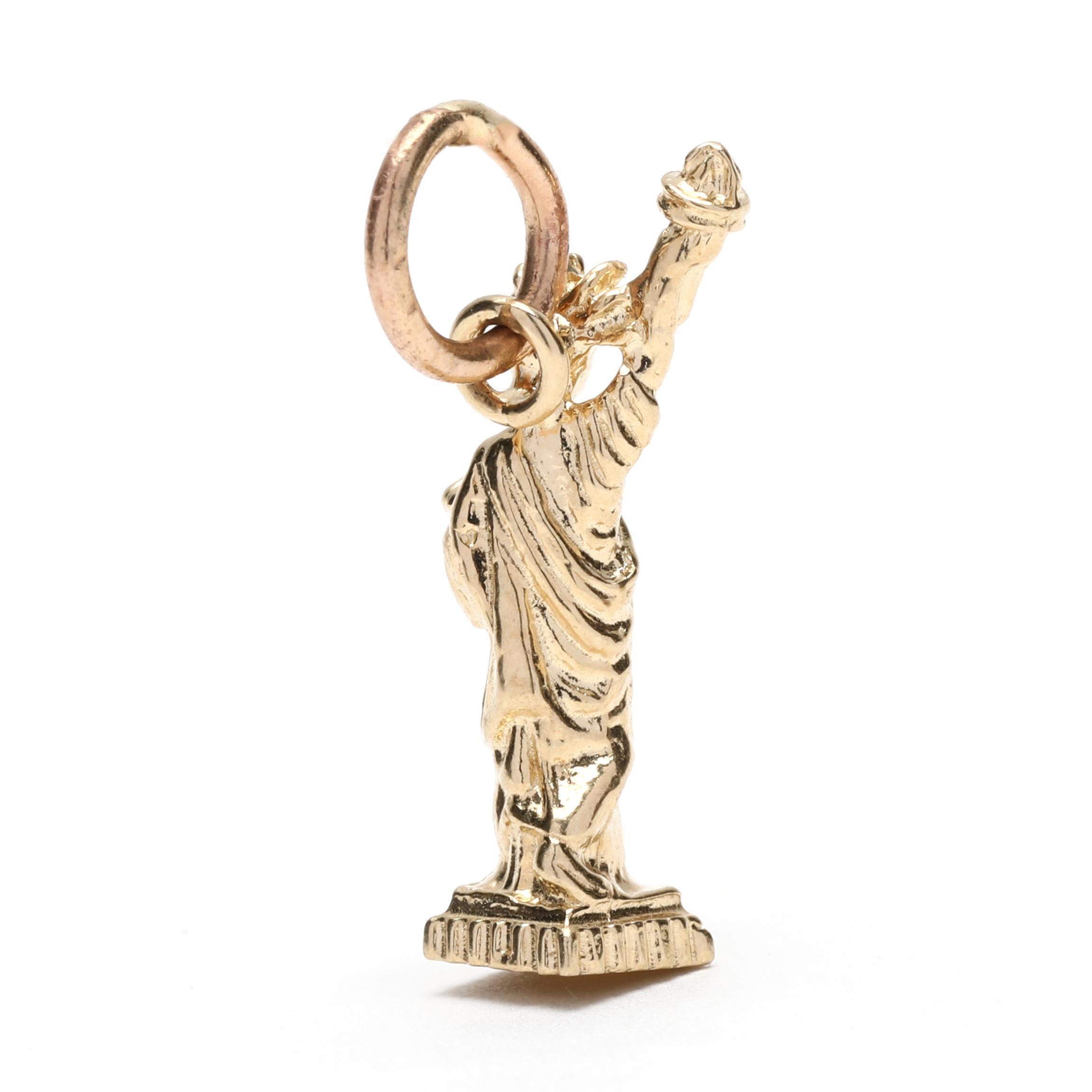 Mini Statue of Liberty Charm, 14k Yellow Gold, Small Gold For Sale at ...