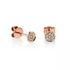 Mini Stud Earring 14K Solid Gold Diamond Earrings Jewelry For Women Christmas.