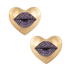 Mini Sugar Kiss Statement Clip on Earrings, Purple