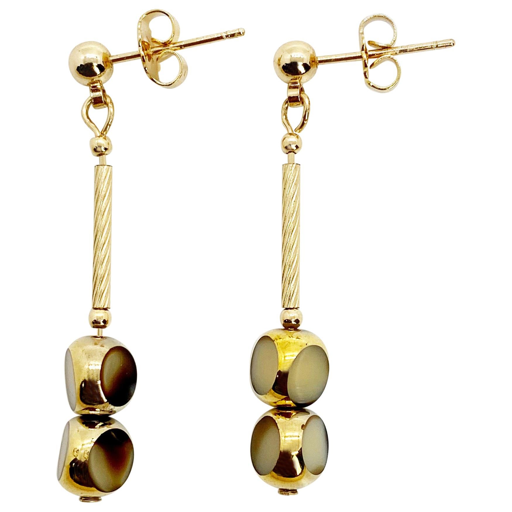 Smoky Brown Dangle Earrings Victorian Jewelry Light Brown Taupe Earrings