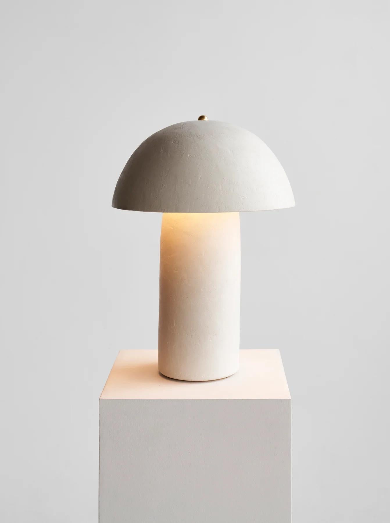 Contemporary Mini Tera Lamp in Sienna Lime Plaster by Ceramicah For Sale
