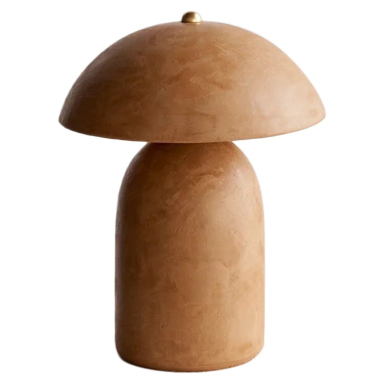 Mini Tera Lamp in Sienna Lime Plaster by Ceramicah For Sale