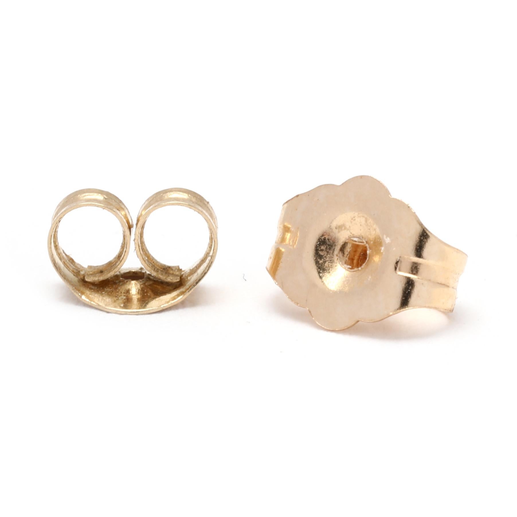 Mini-Ohrstecker mit strukturiertem Herz, 14K Gelbgold, Länge 1/4 Zoll, Kleines Gold  für Damen oder Herren im Angebot