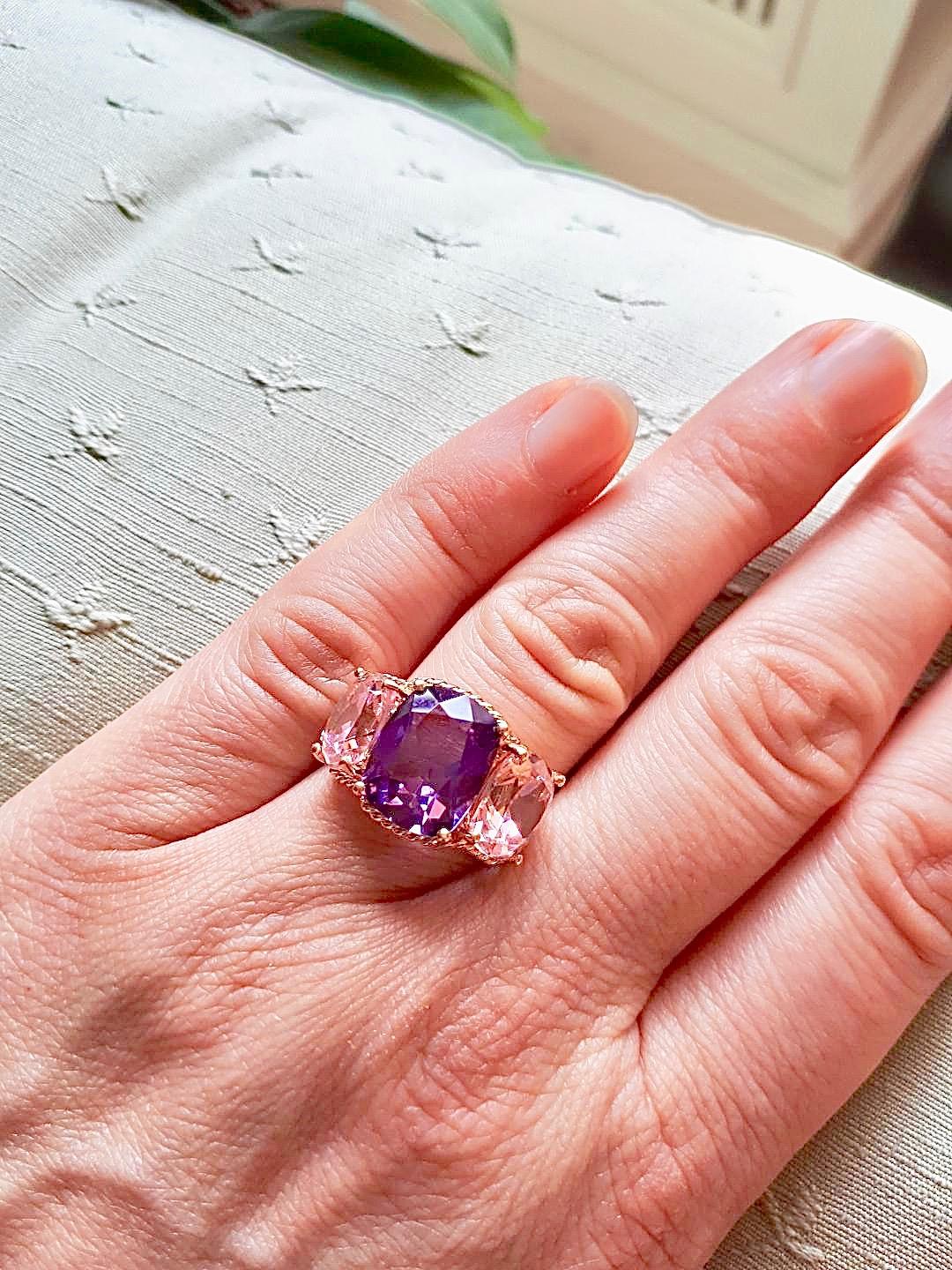 rose gold pink topaz ring