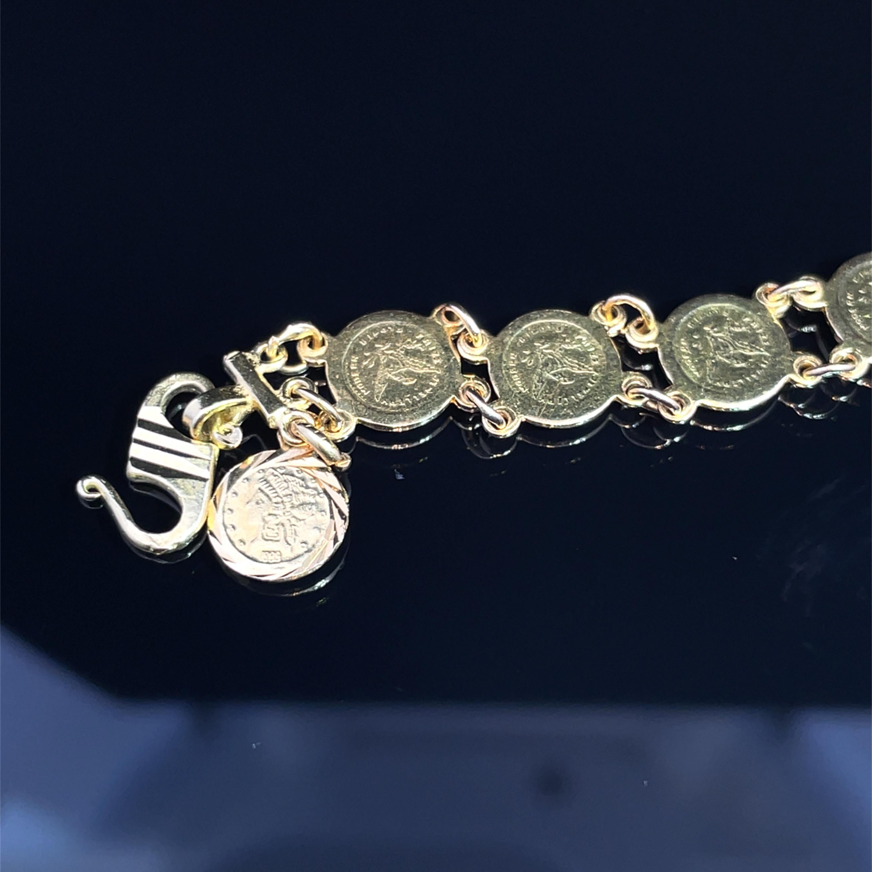 Pulsera Mini Tokens de Oro Amarillo de 18k en venta 2