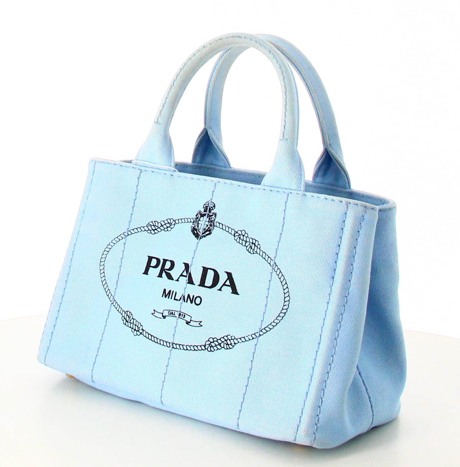 Mini Tote Bag Prada Sky Blu In Good Condition In PARIS, FR
