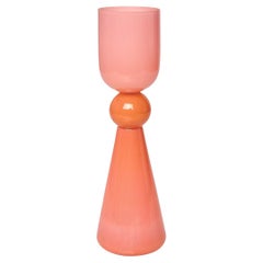 Mini Totem Desk Lamp in Coral Glossy Glass by Bianco Light + Space