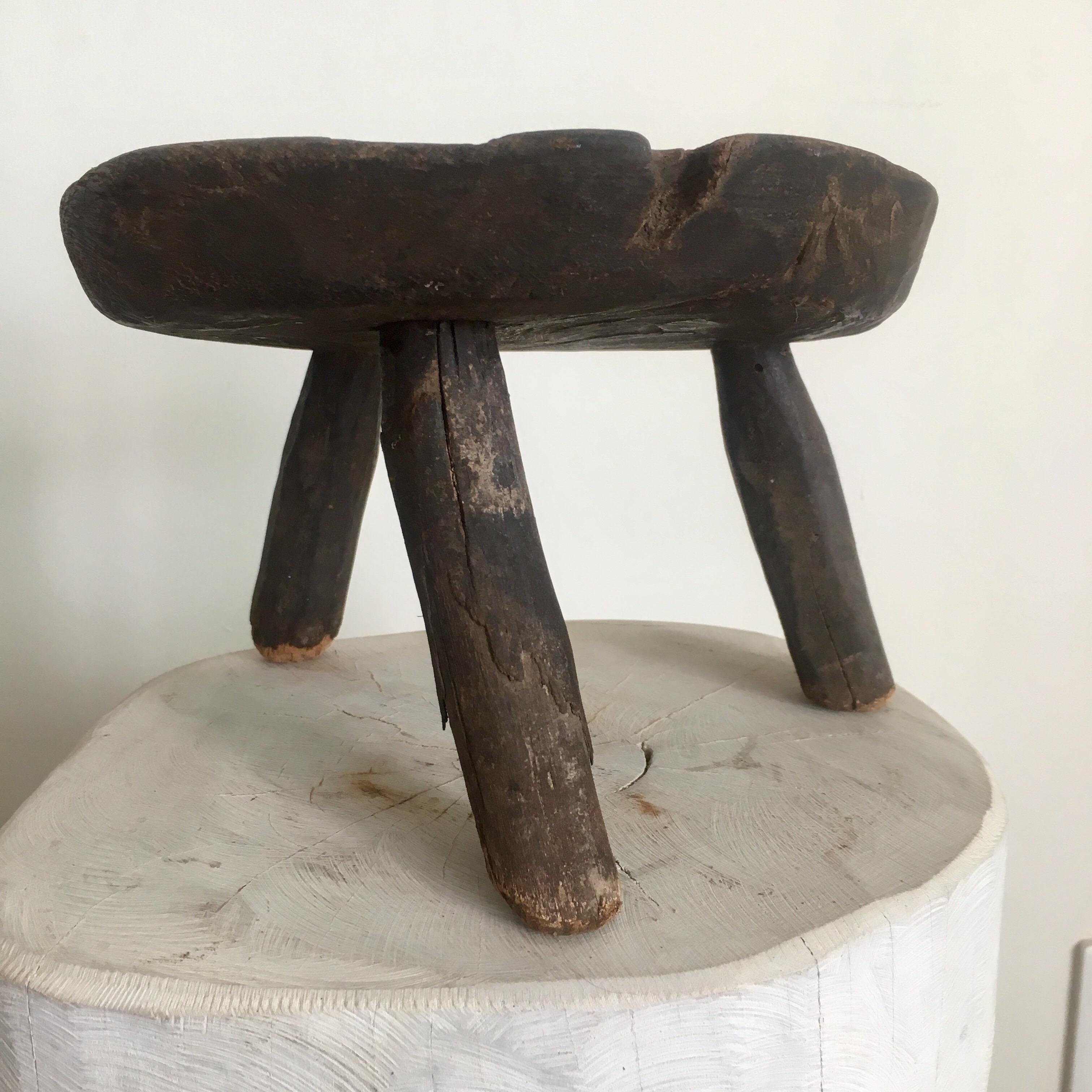 Child's mesquite stool from the Sierra Gorda region of Guanajuato, Mexico.