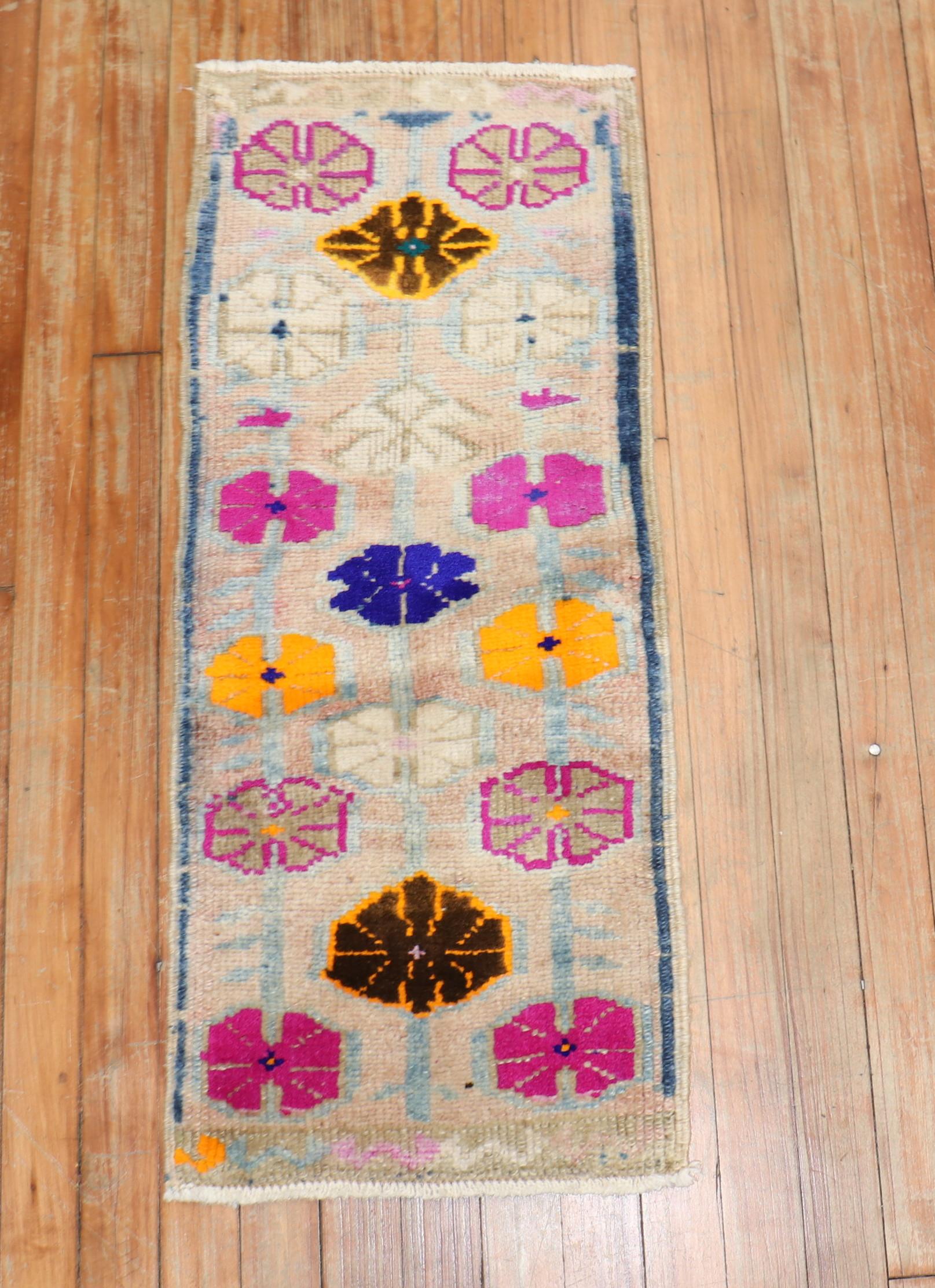 Bohemian Mini Turkish Anatolian Rug For Sale