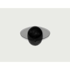 Mini Uovo Side Table in Black Marble & Tempered Glass by Panorammma