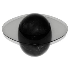 Mini Uovo Side Table in Black Marble & Tempered Glass by Panorammma
