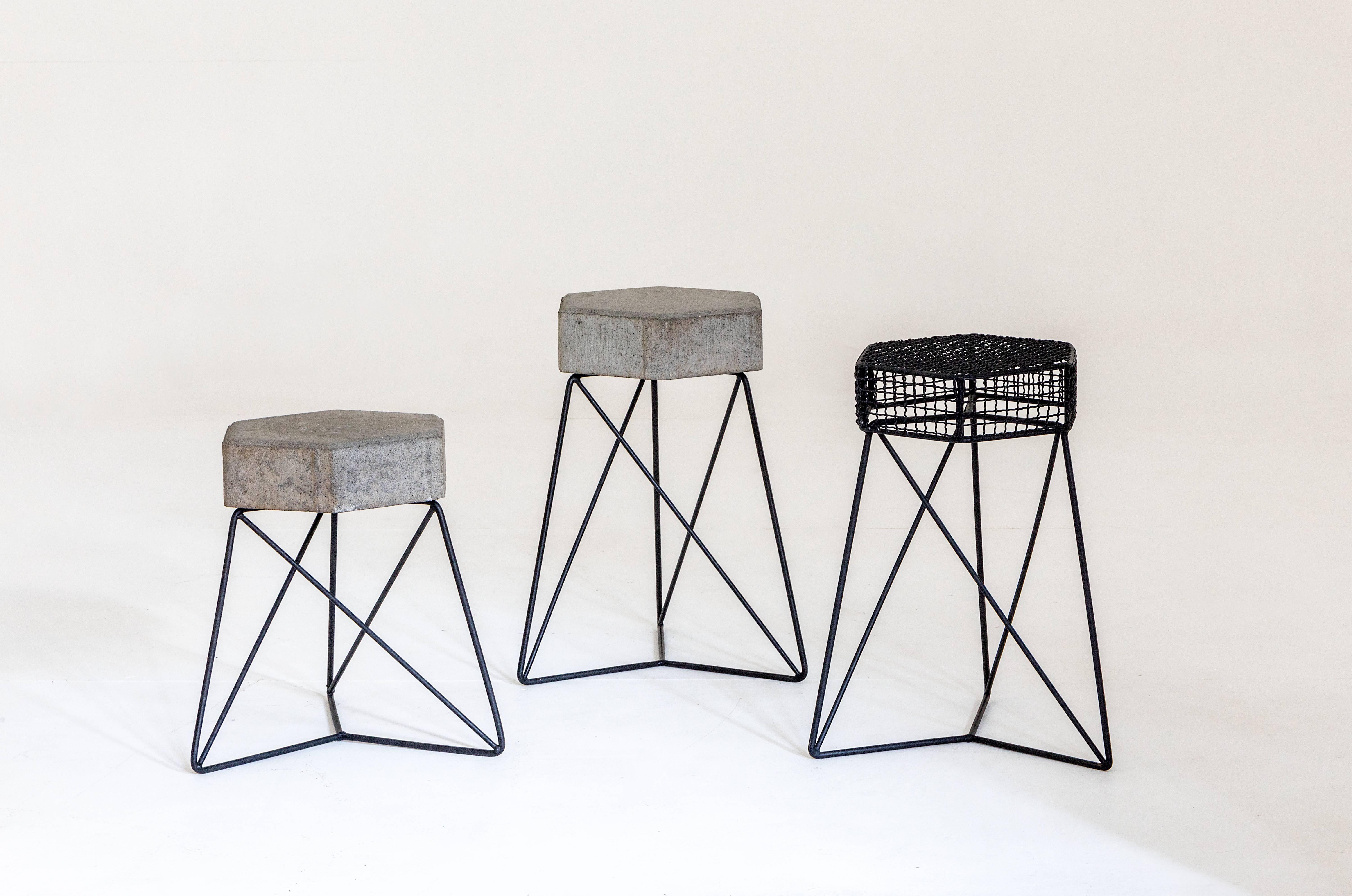Other Mini Urbe Stool Made of Concrete and Steel Brazilian Contemporary Design For Sale