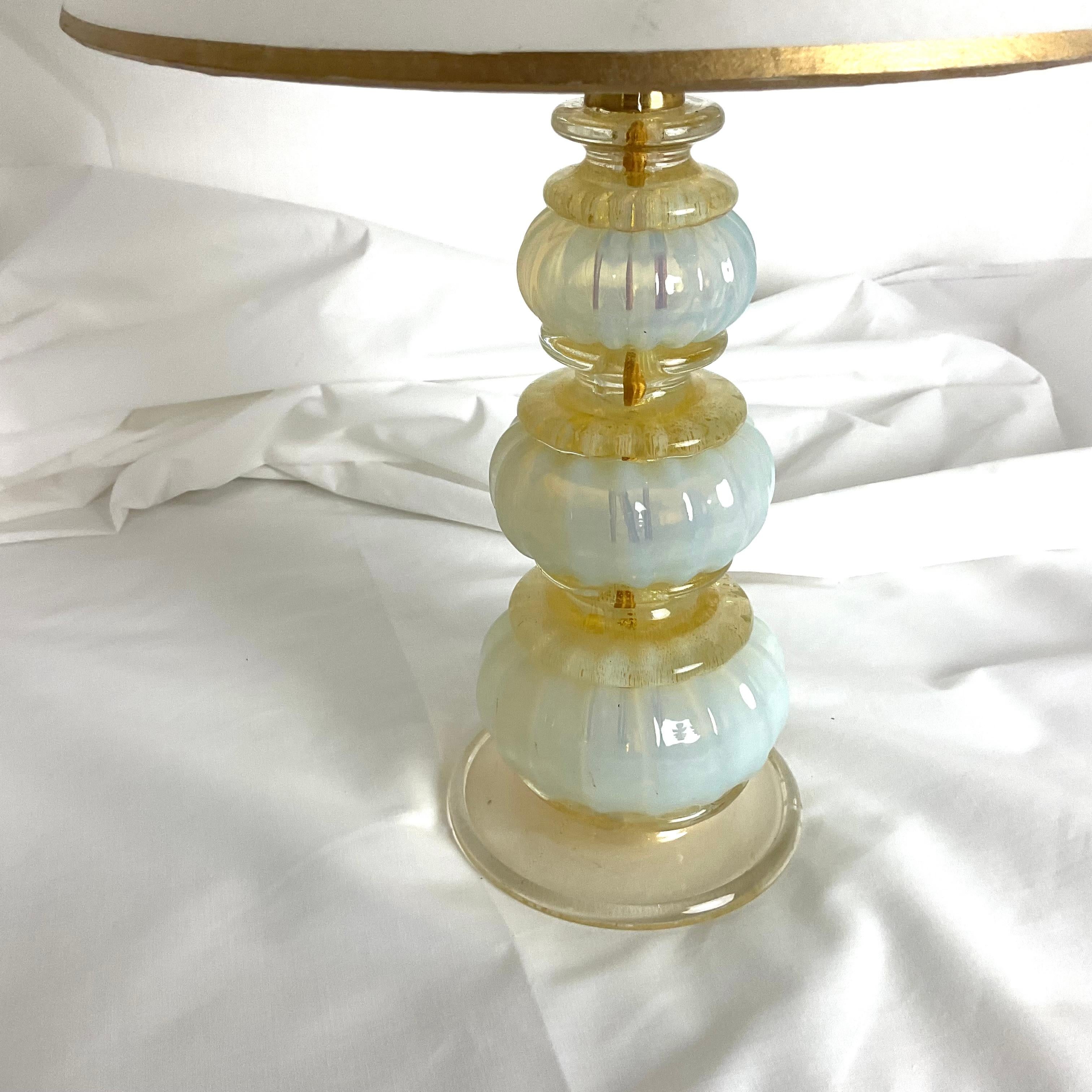 Mini Venetian Glass Lamp with Shade and Finial For Sale 6