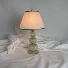 Mini Venetian Glass Lamp with Shade and Finial