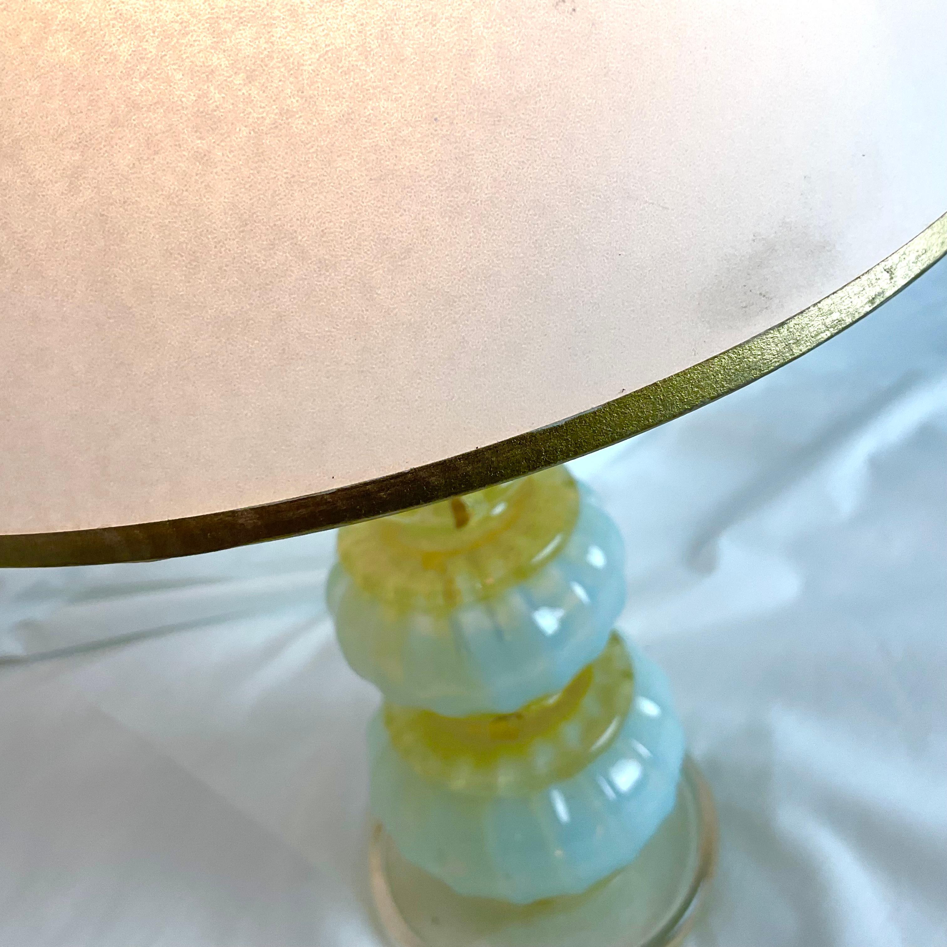 Mini Venetian Glass Lamp with Shade and Finial For Sale 3