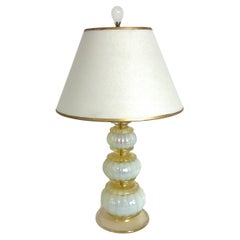 Mini Venetian Glass Lamp with Shade and Finial
