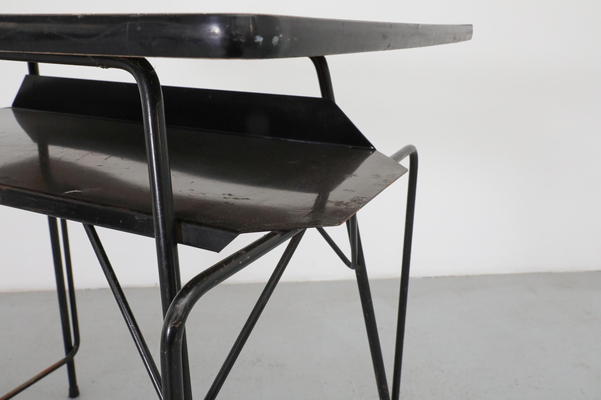 Mini Willy Van Der Meeren Writing Desks for Tubax with Black Base and Black Edge For Sale 4