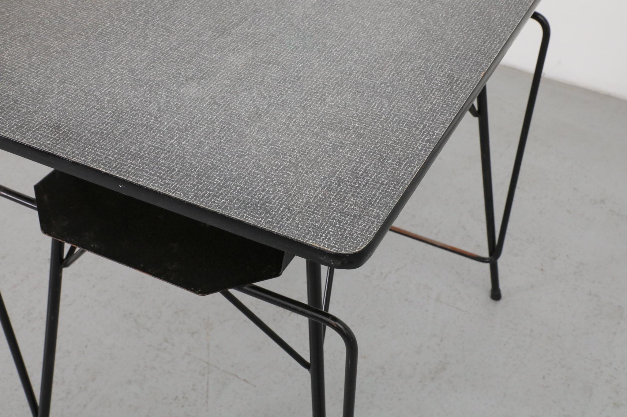 Mini Willy Van Der Meeren Writing Desks for Tubax with Black Base and Black Edge For Sale 7