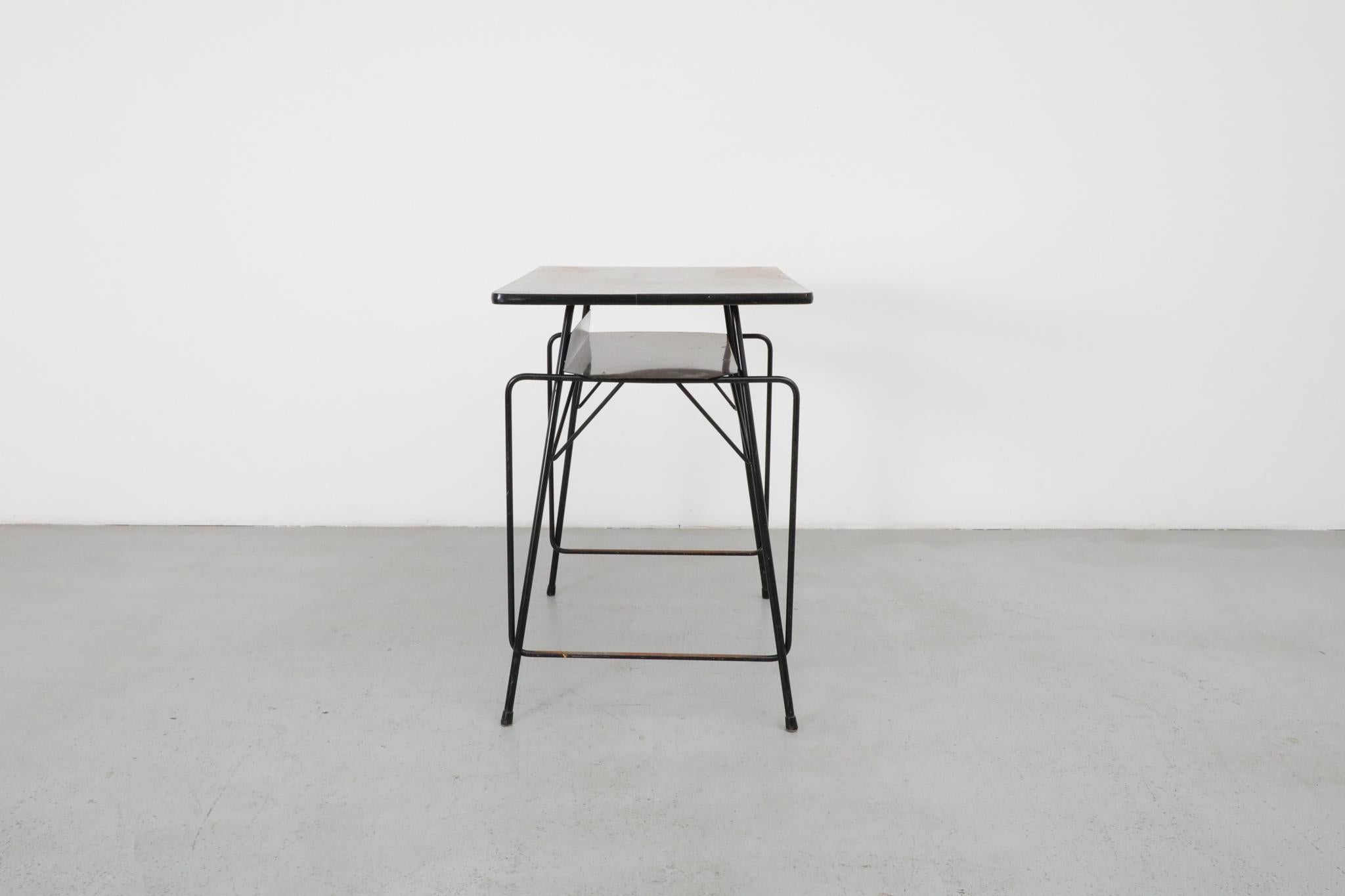 Mini Willy Van Der Meeren Writing Desks for Tubax with Black Base and Black Edge In Good Condition For Sale In Los Angeles, CA