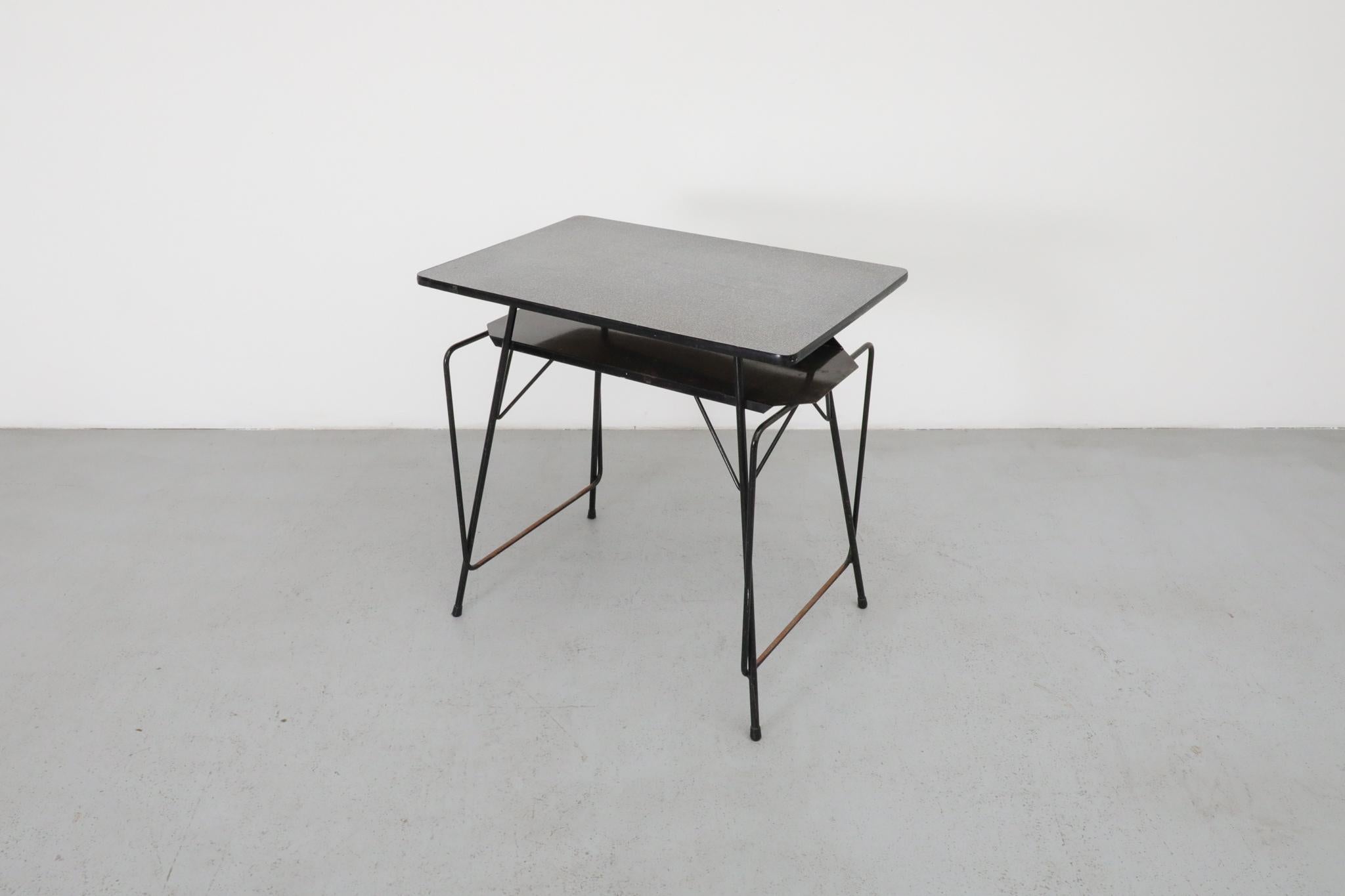 Mid-20th Century Mini Willy Van Der Meeren Writing Desks for Tubax with Black Base and Black Edge For Sale