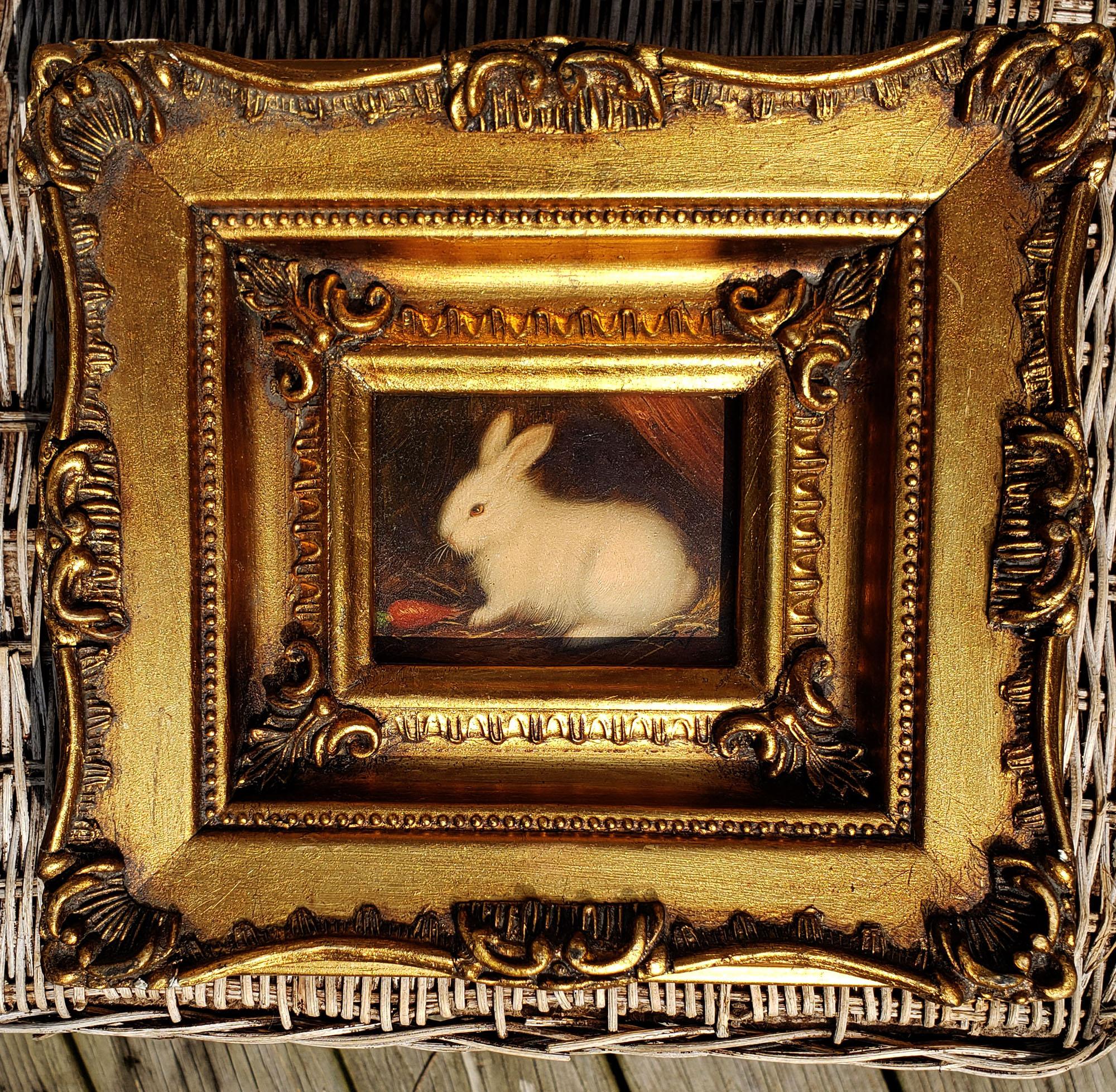 Miniaiture Paintings of Rabbits, a Pair 2