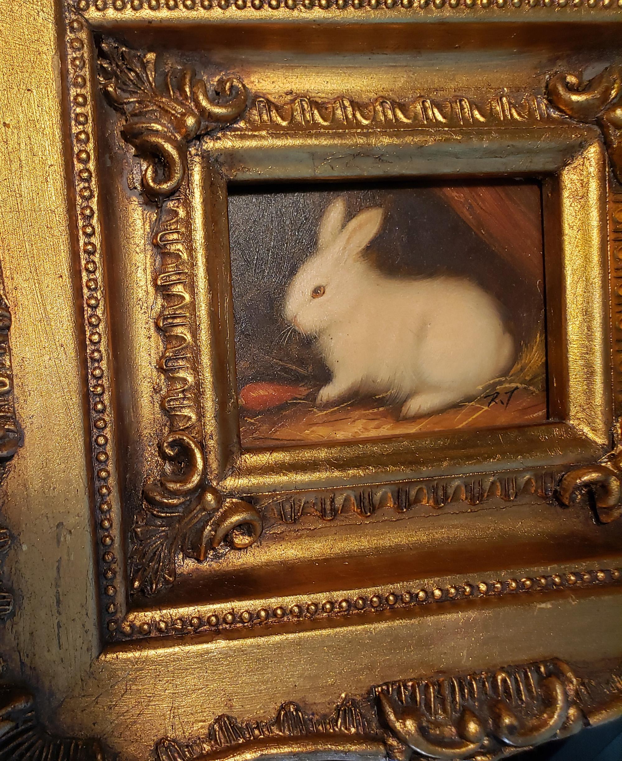 Miniaiture Paintings of Rabbits, a Pair 3