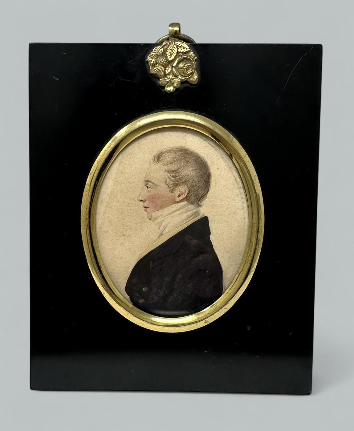 Miniatur Georgian Portrait Gentleman Aquarell Frederick Buck Irish Cork Künstler (Gemalt) im Angebot