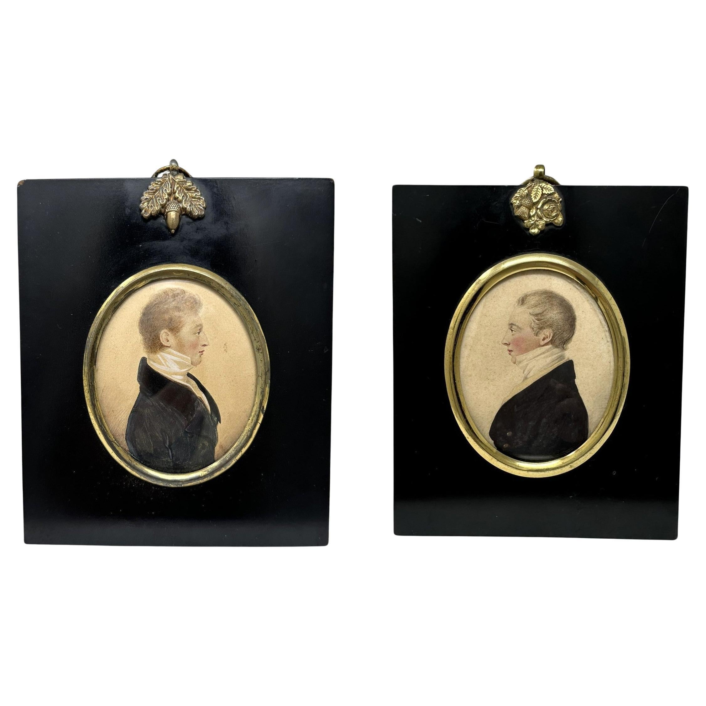 Miniatura Ritratto georgiano di gentiluomo Acquerello Frederick Buck Artista irlandese di Cork