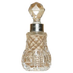 MINIATURE 1891 WILLIAM VALE & SONS CRYSTAL STERLING SiLVER PERFUME SCENT BOTTLE