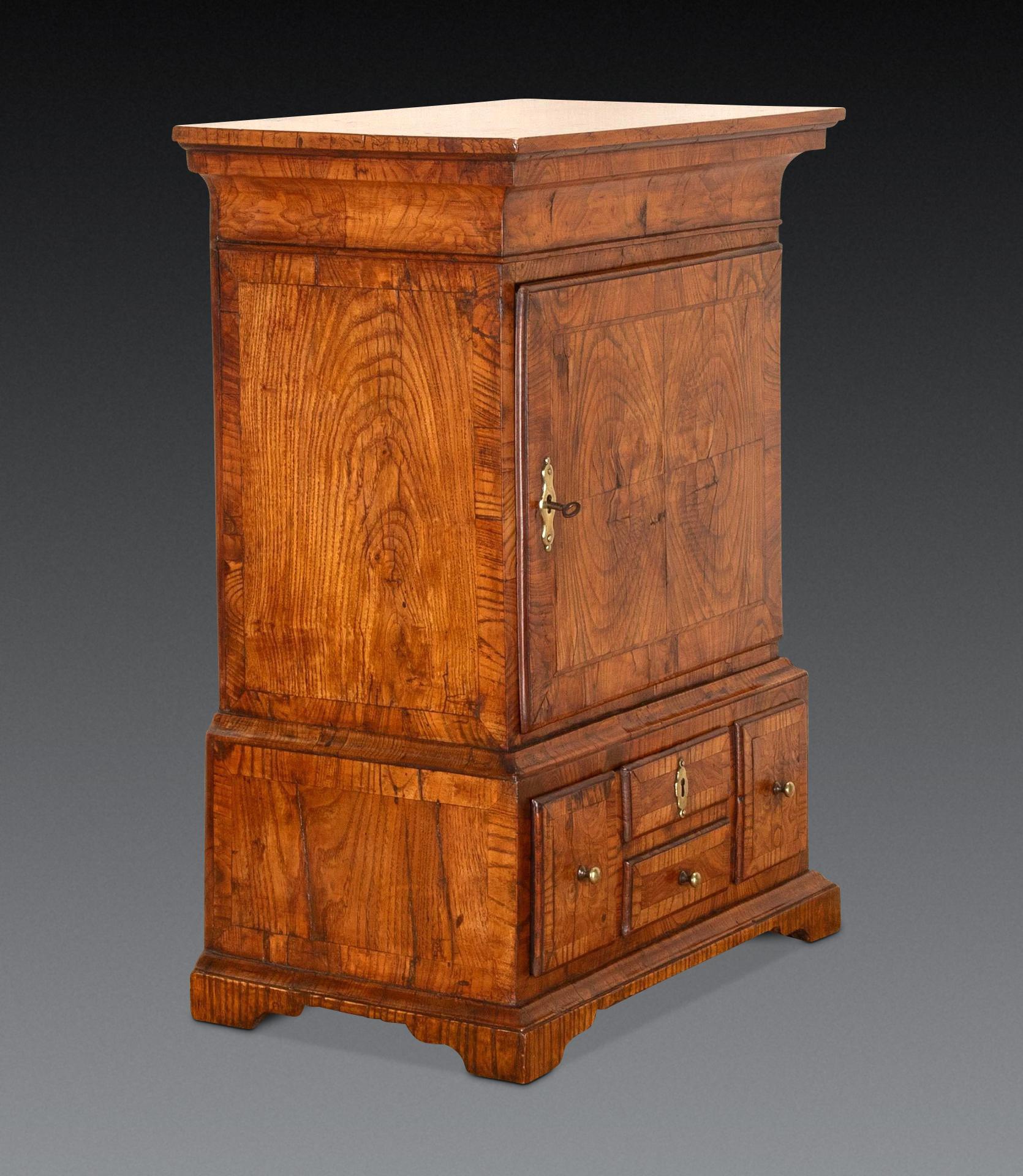 English Miniature 18th Century Ash Spice Cabinet For Sale
