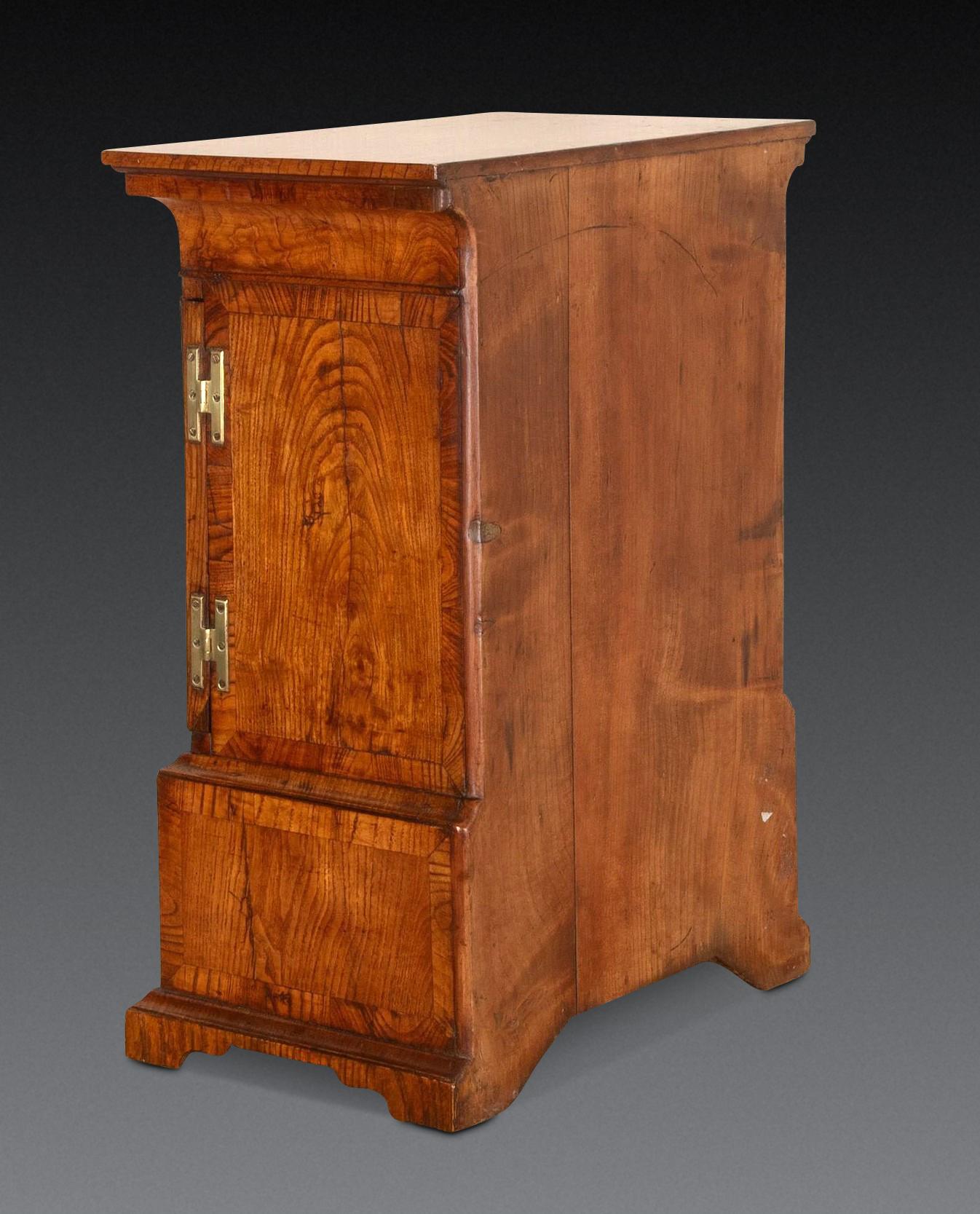 Carved Miniature 18th Century Ash Spice Cabinet For Sale