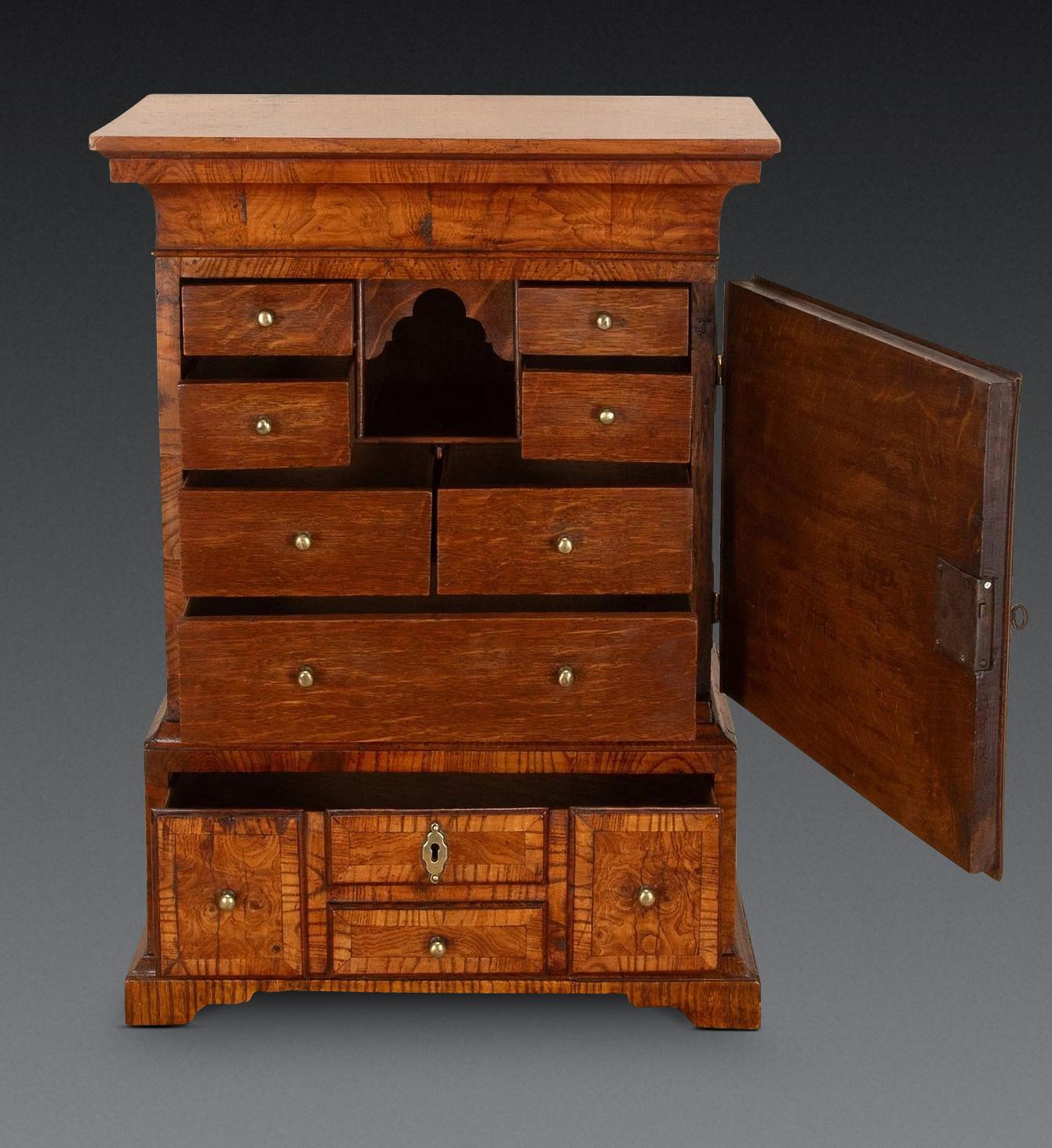Miniature 18th Century Ash Spice Cabinet In Good Condition For Sale In Shipston-On-Stour, GB