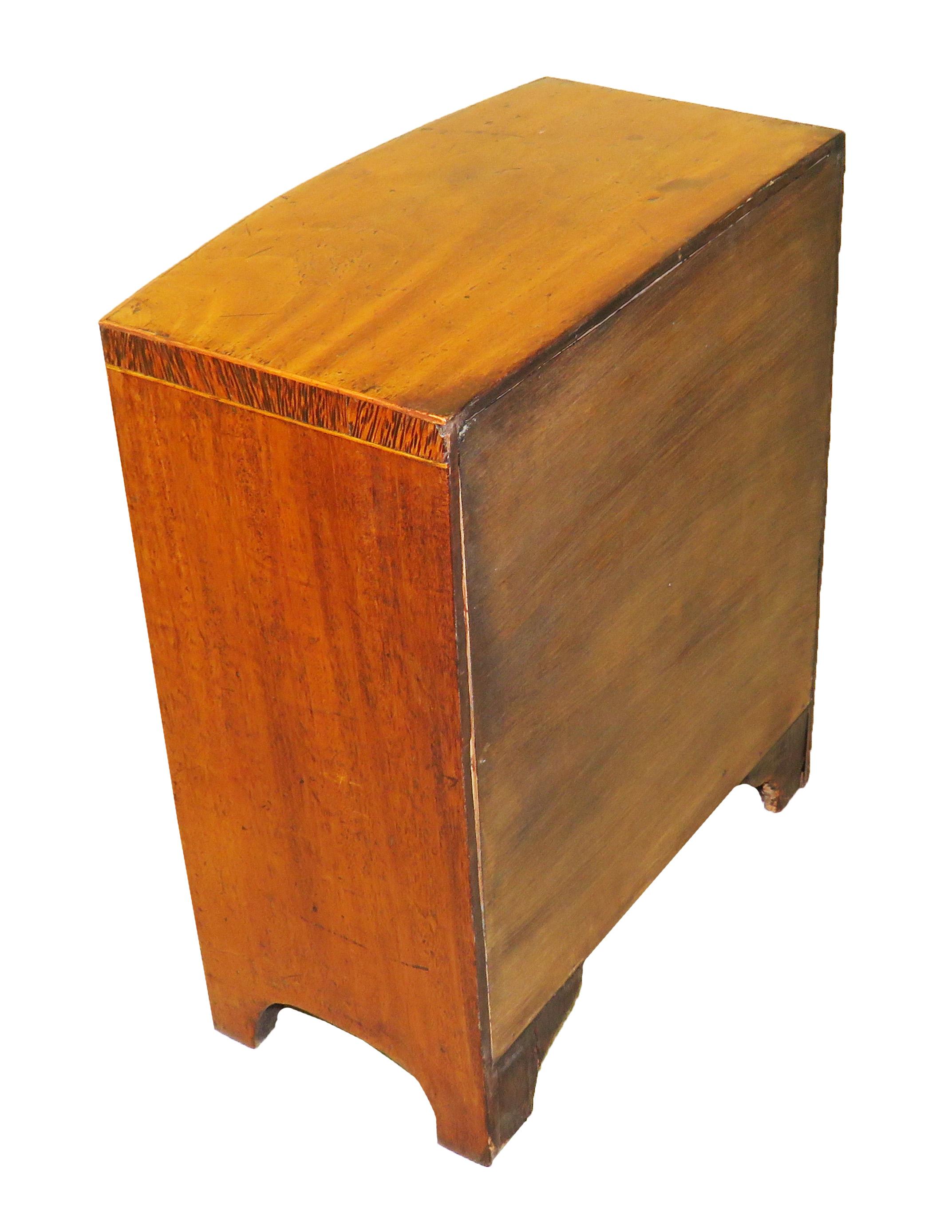 Miniature 19th Century Mahogany Bowfronted Chest In Good Condition In Bedfordshire, GB