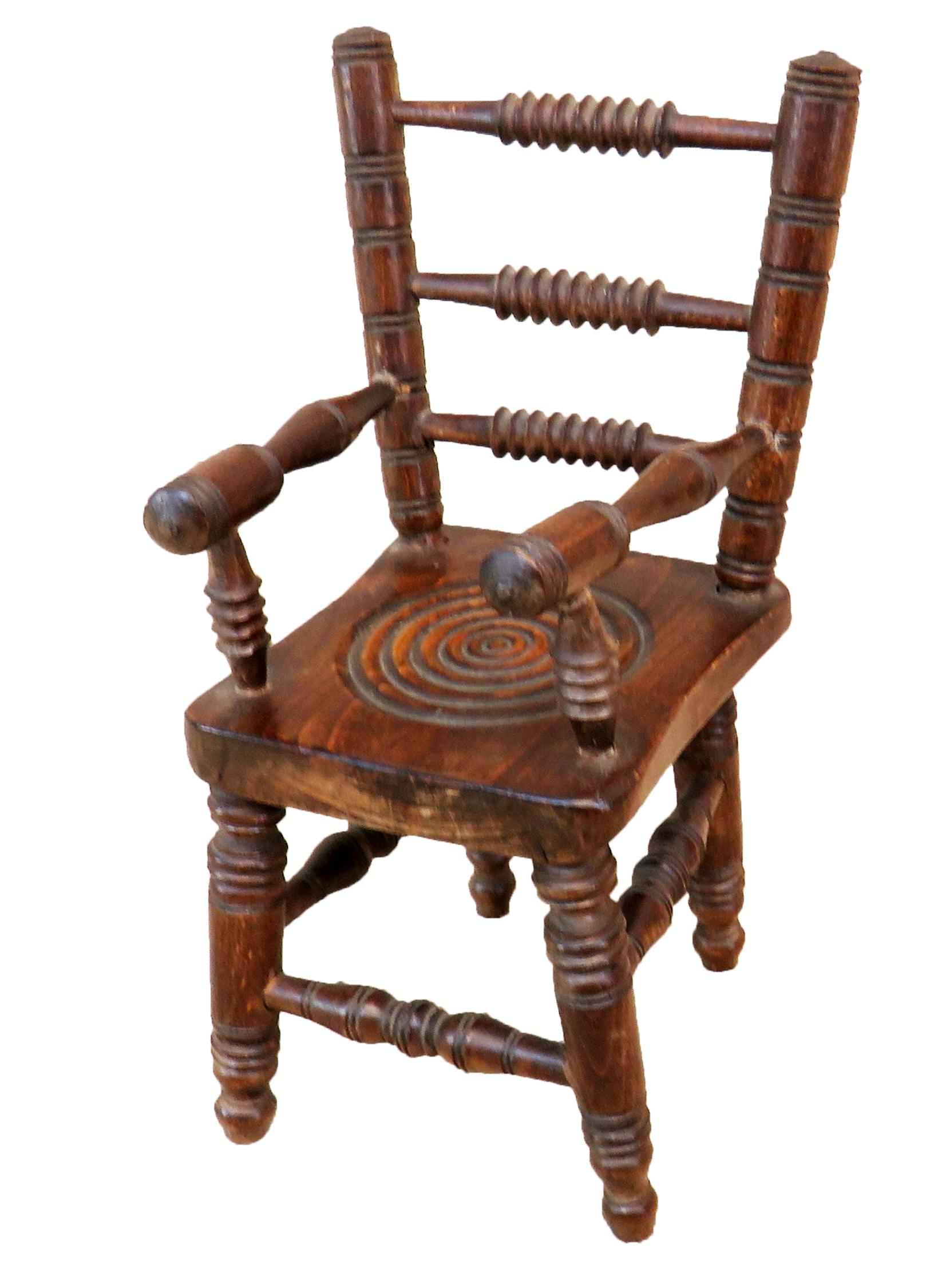 English Miniature 19th Century Oak Kitchen Windsor Chair For Sale