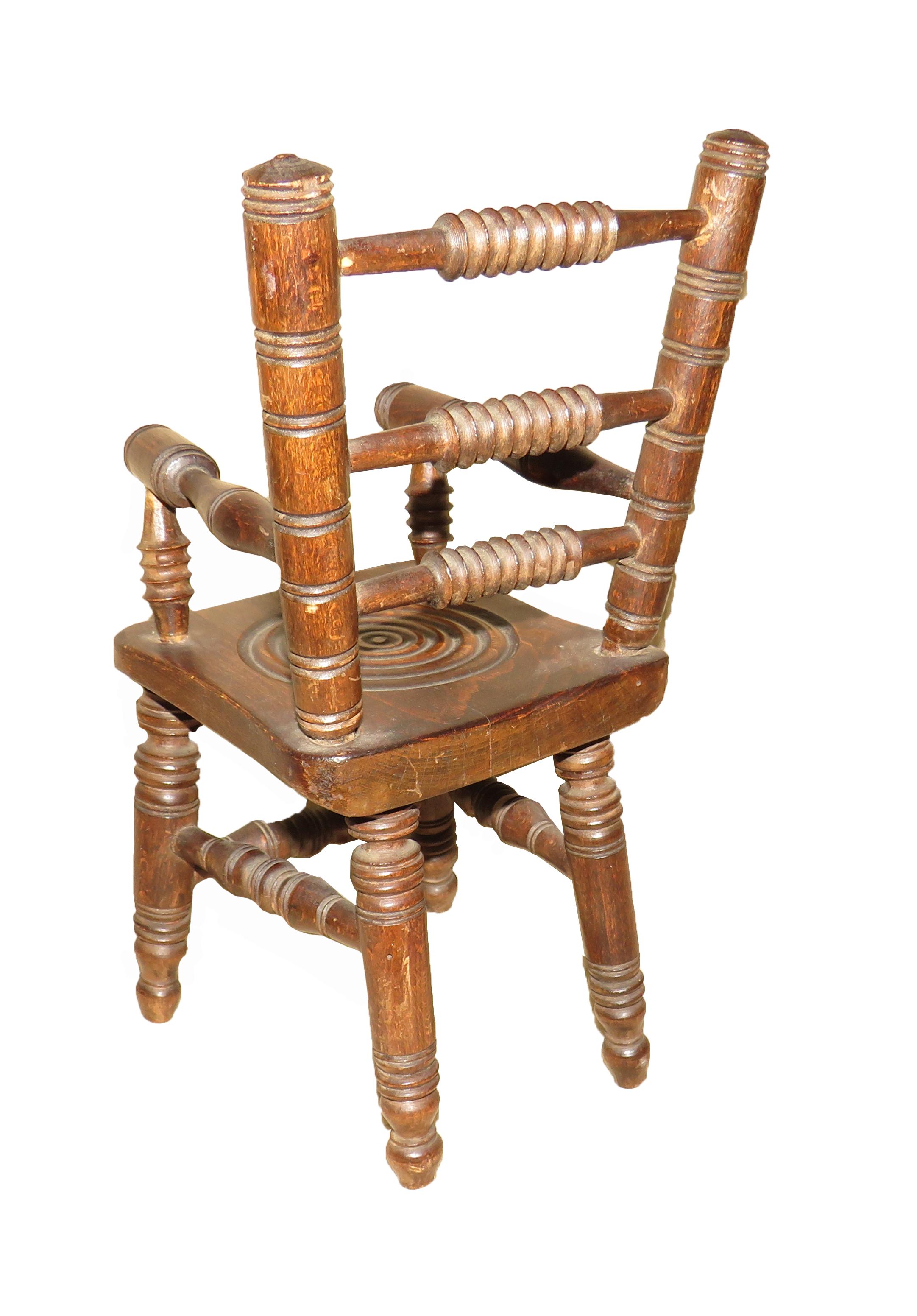 Miniature 19th Century Oak Kitchen Windsor Chair For Sale 2