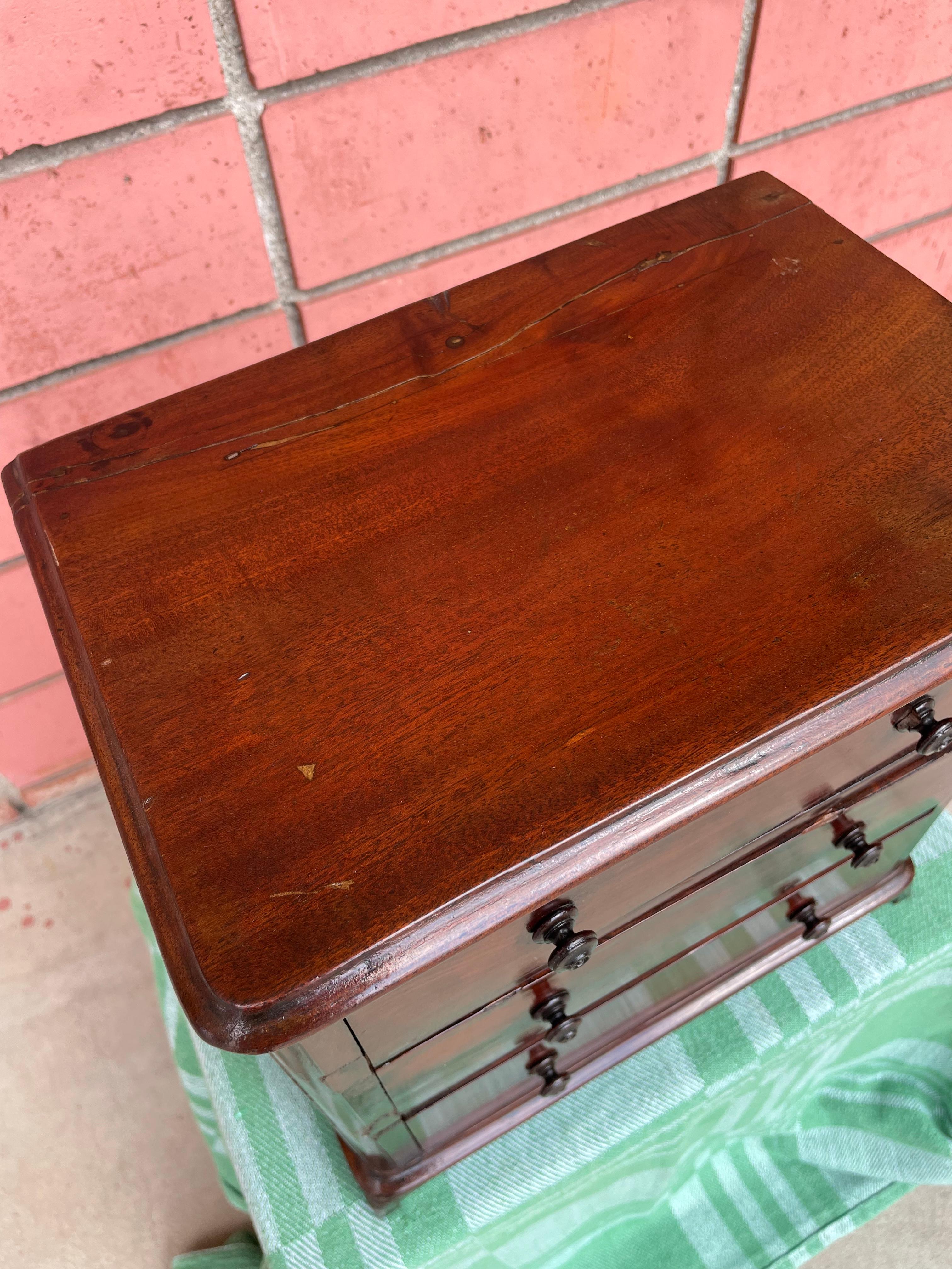 English Miniature 3 Drawer Chest For Sale