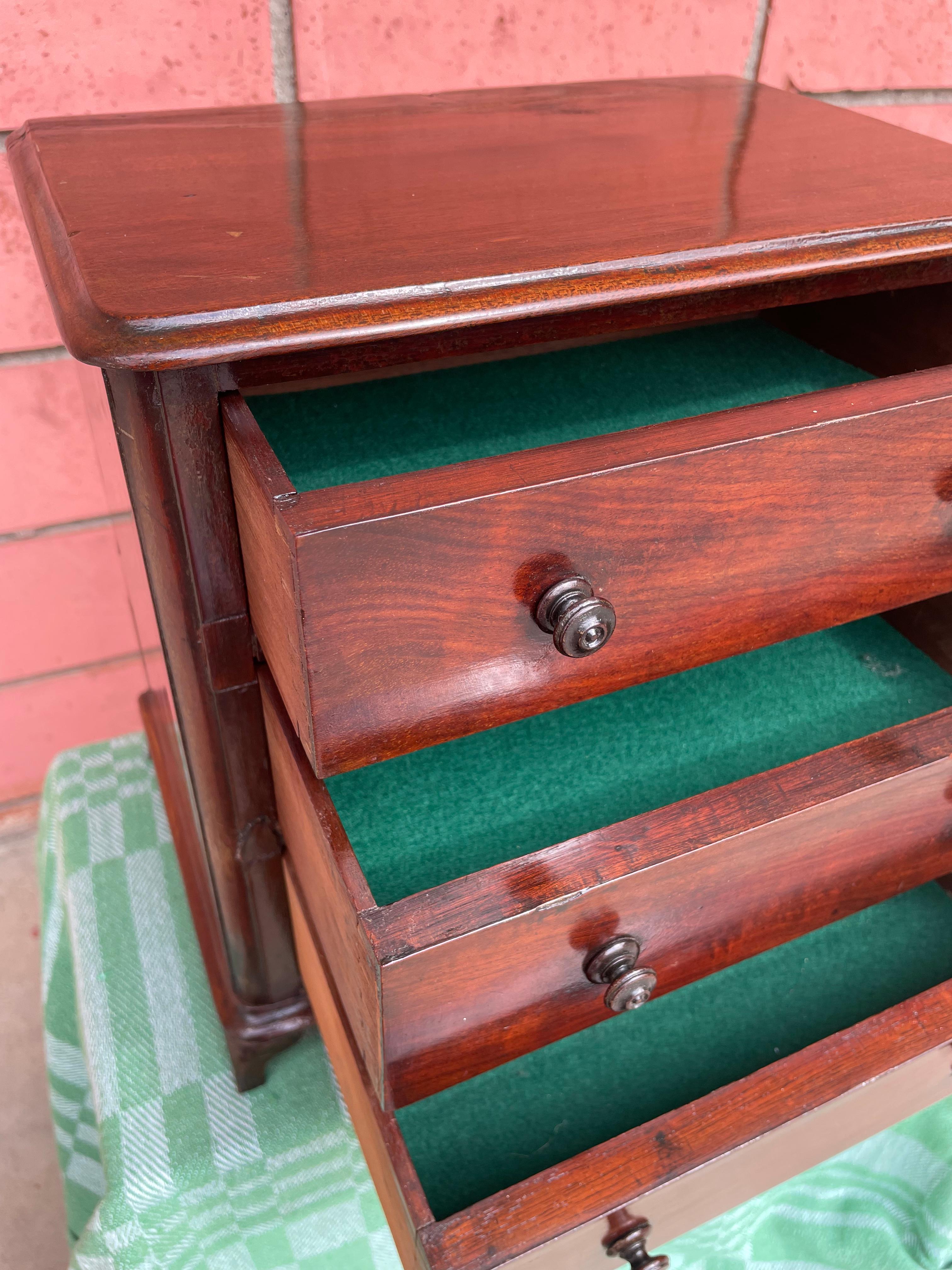 19th Century Miniature 3 Drawer Chest For Sale