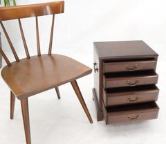 Miniature 4 Drawers Jewelry Letter Campaign Chest Dresser with Brass Drop Pulls