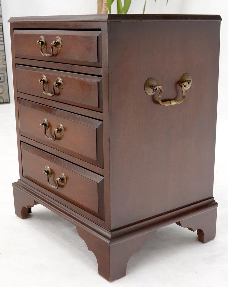 Miniature 4 Drawers Jewelry Letter Campaign Chest Dresser with Brass